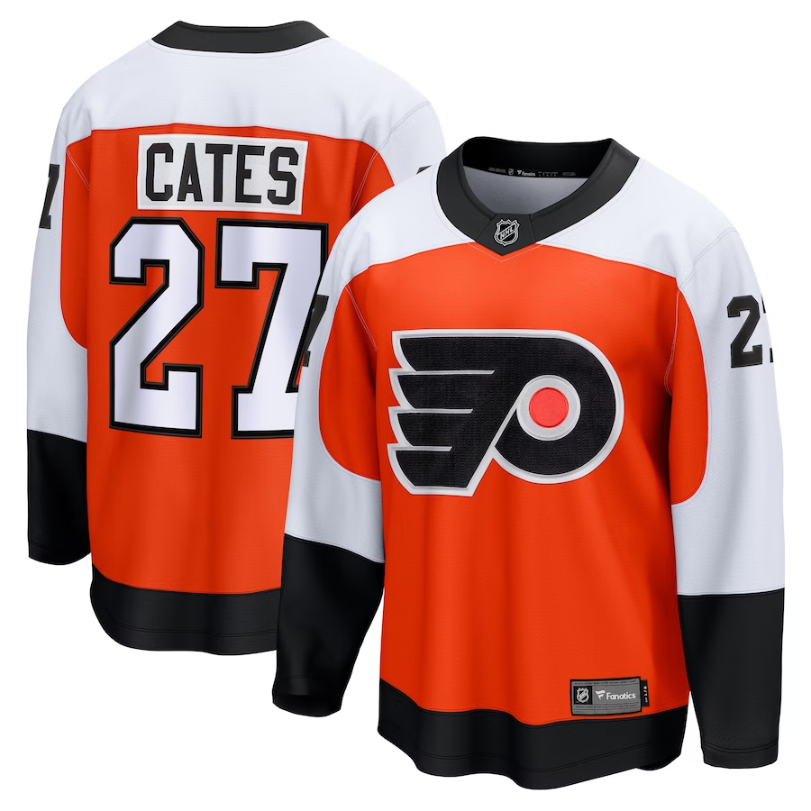Men's Philadelphia Flyers Noah Cates #27 Orange Jersey